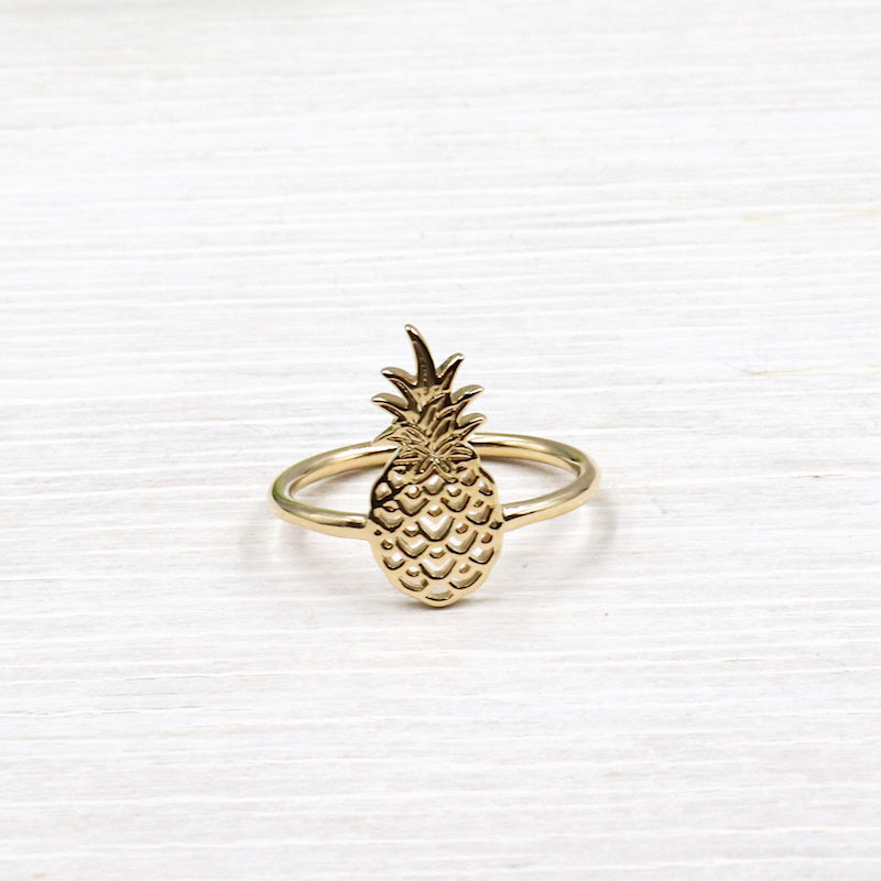 Bague plaqué or ananas pour femme - unbijouforyou