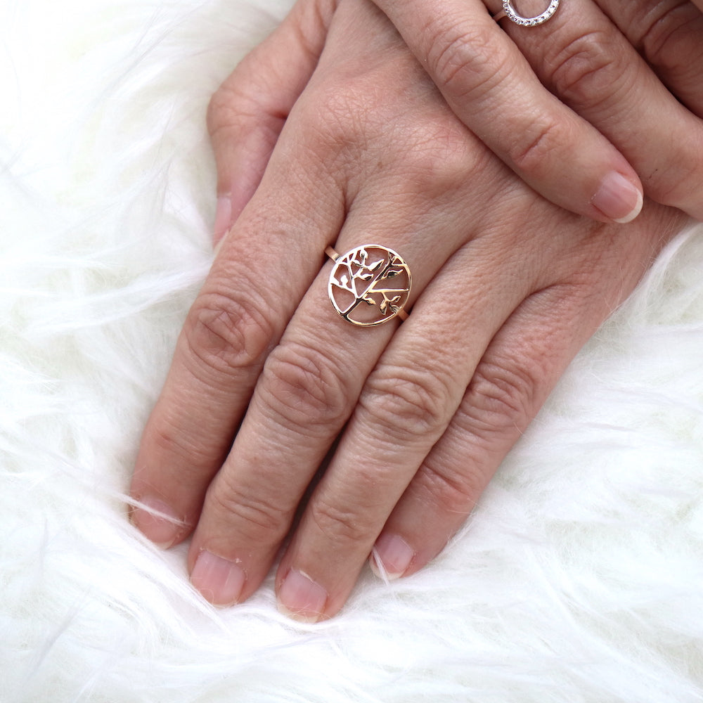 bague femme arbre de vie plaqué or - unbijouforyou