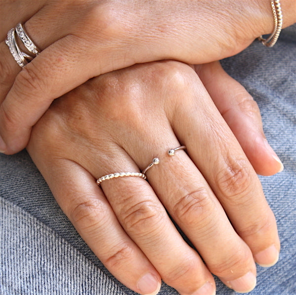 bague femme boules en argent 925 - unbijouforyou