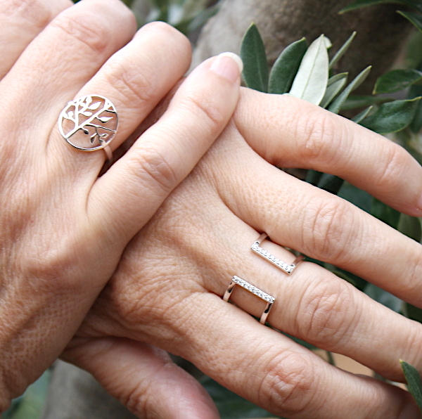 Bague femme en argent 925 barres zircons - unbijouforyou