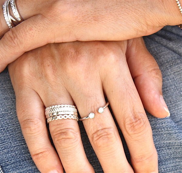 Bague argent 925 vagues pour femme FORYOUJEWELS