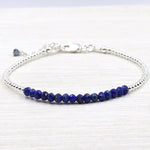 Bracelet femme pierres de gemmes lapis lazuli perles argent