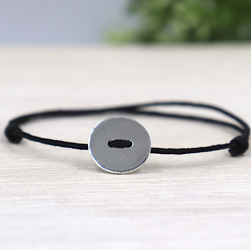 Bracelet cordon bouton en argent 925 pour femme - unbijouforyou