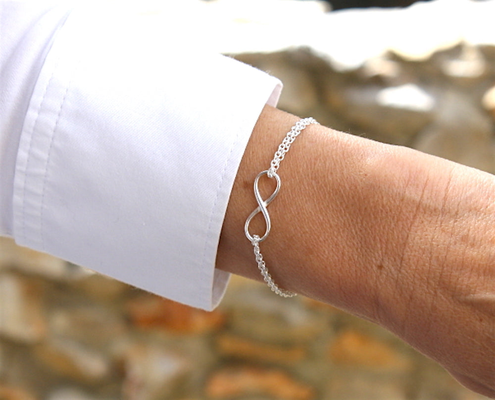 Bracelet argent 925 double chaine infini - unbijouforyou
