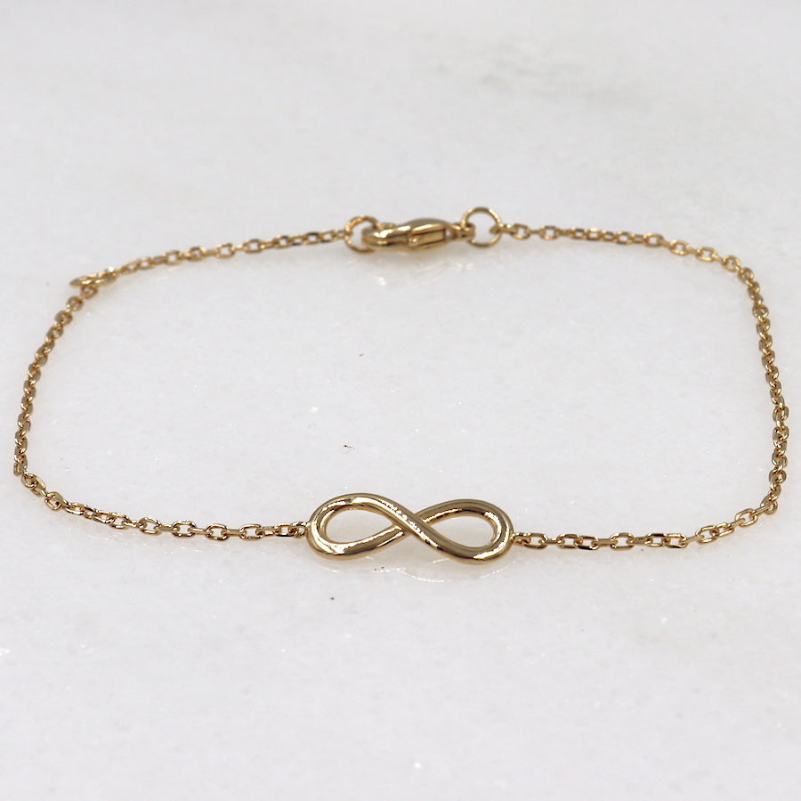 Bracelet infini en plaqué or sur chaine pour femme - unbijouforyou