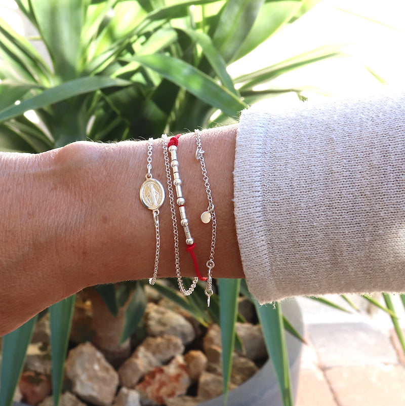 Bracelet femme pastilles en argent 925 sur chaine - unbijouforyou