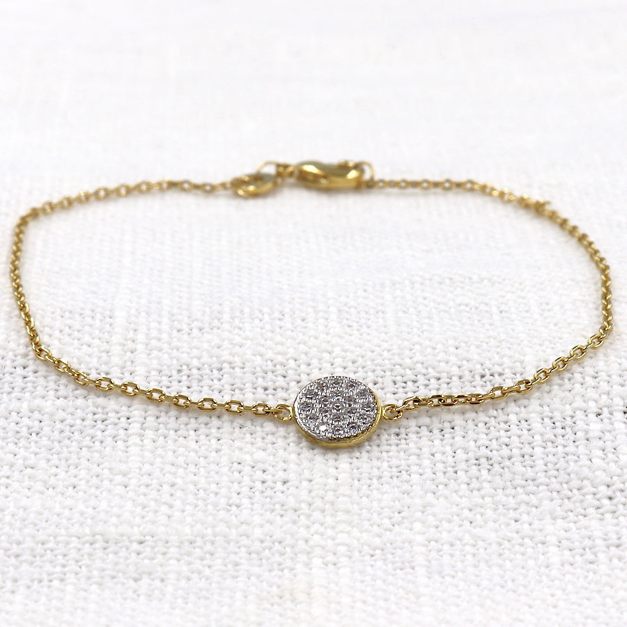 Bracelet femme rond en plaqué or recouvert de zircons - unbijouforyou