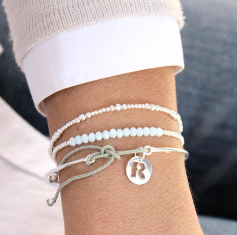 Bracelet perles argent 925 rondes et facettées - unbijouforyou