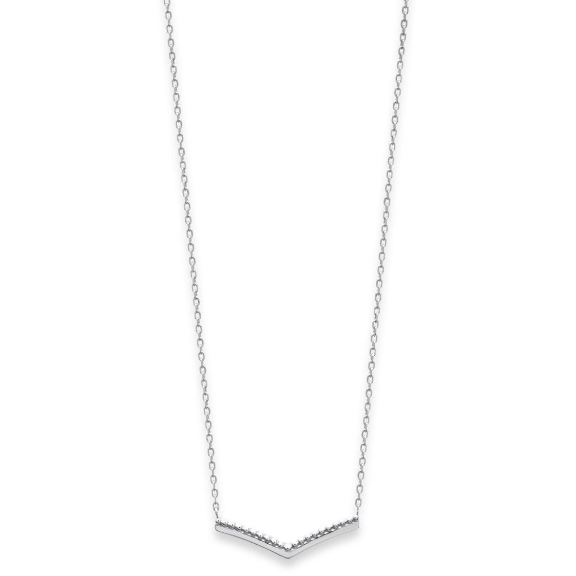 Collier femme pendentif forme V en argent 925 - unbijouforyou