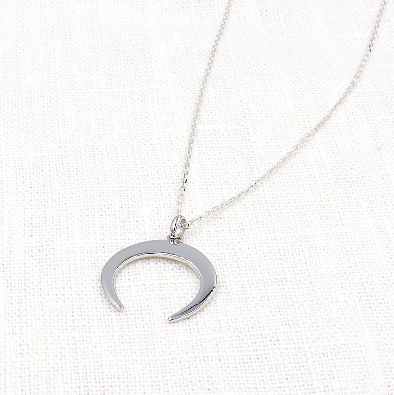 collier argent 925 corne lune pour femme - unbijouforyou
