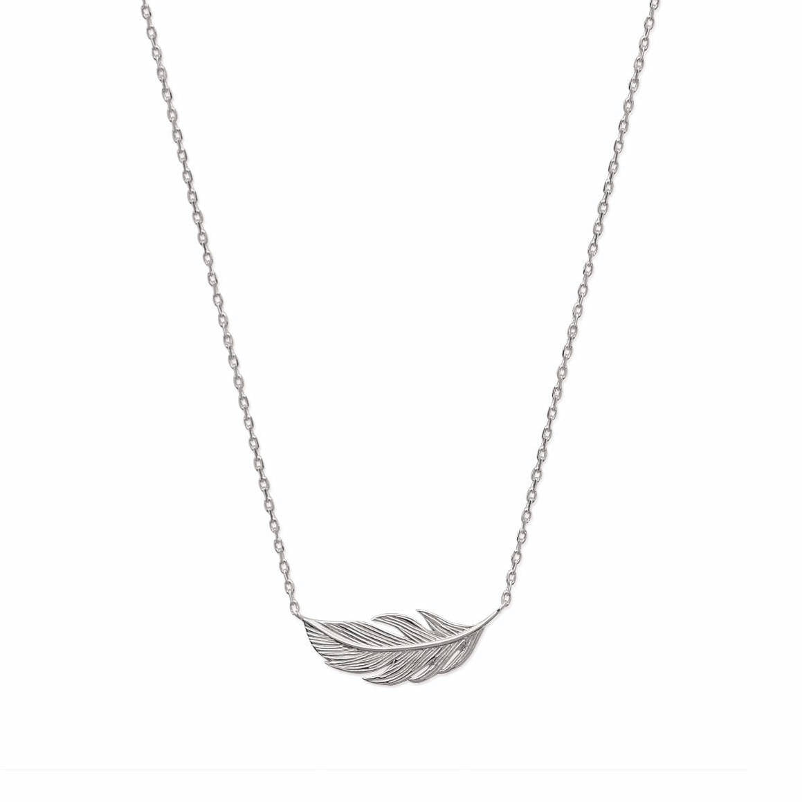 Collier femme pendentif plume en argent 925 - unbijouforyou