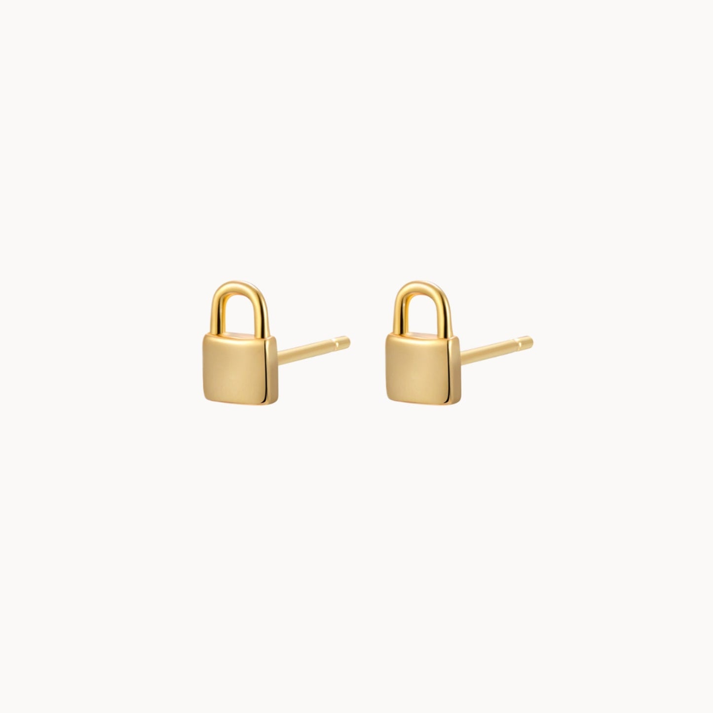 Puces d'oreilles femme motif cadenas doré ou argent