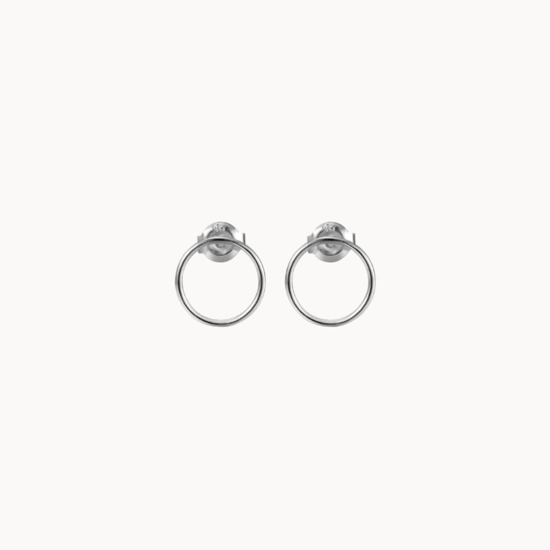 Puces d'oreilles anneau rond pour femme doré ou argent