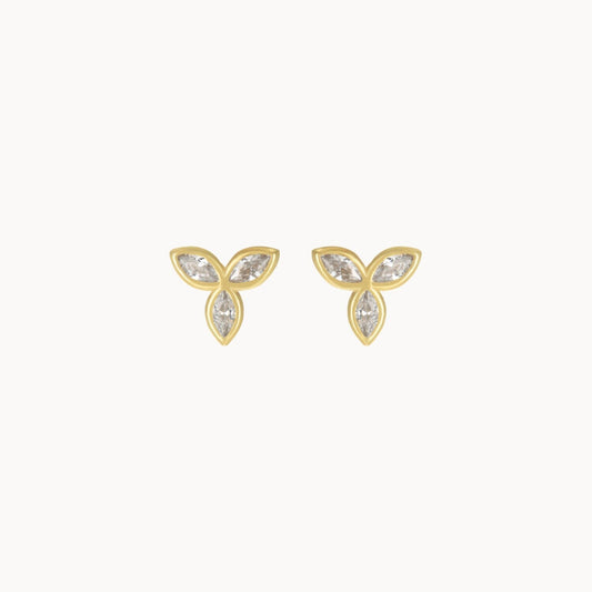 Boucles d'oreilles puces zircons femme doré ou argent