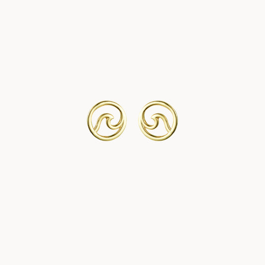 boucles d'oreilles clous vague pour femme doré