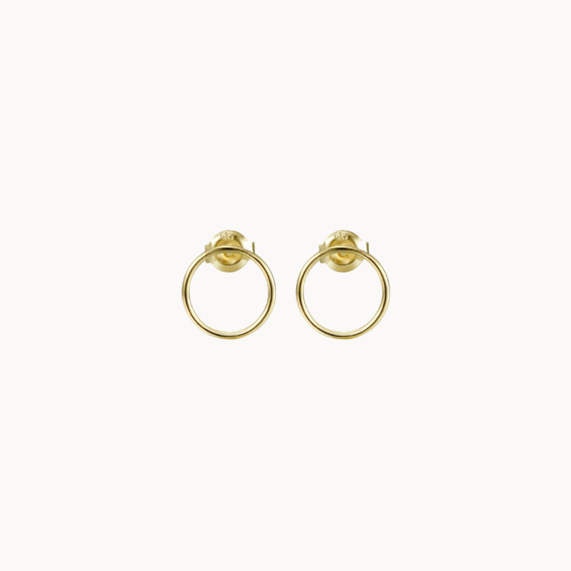 Puces d'oreilles anneau rond pour femme doré ou argent