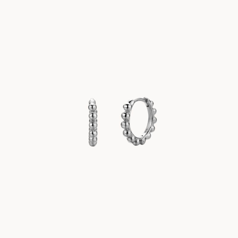 petites boucles d'oreilles créoles boules en argent ou doré