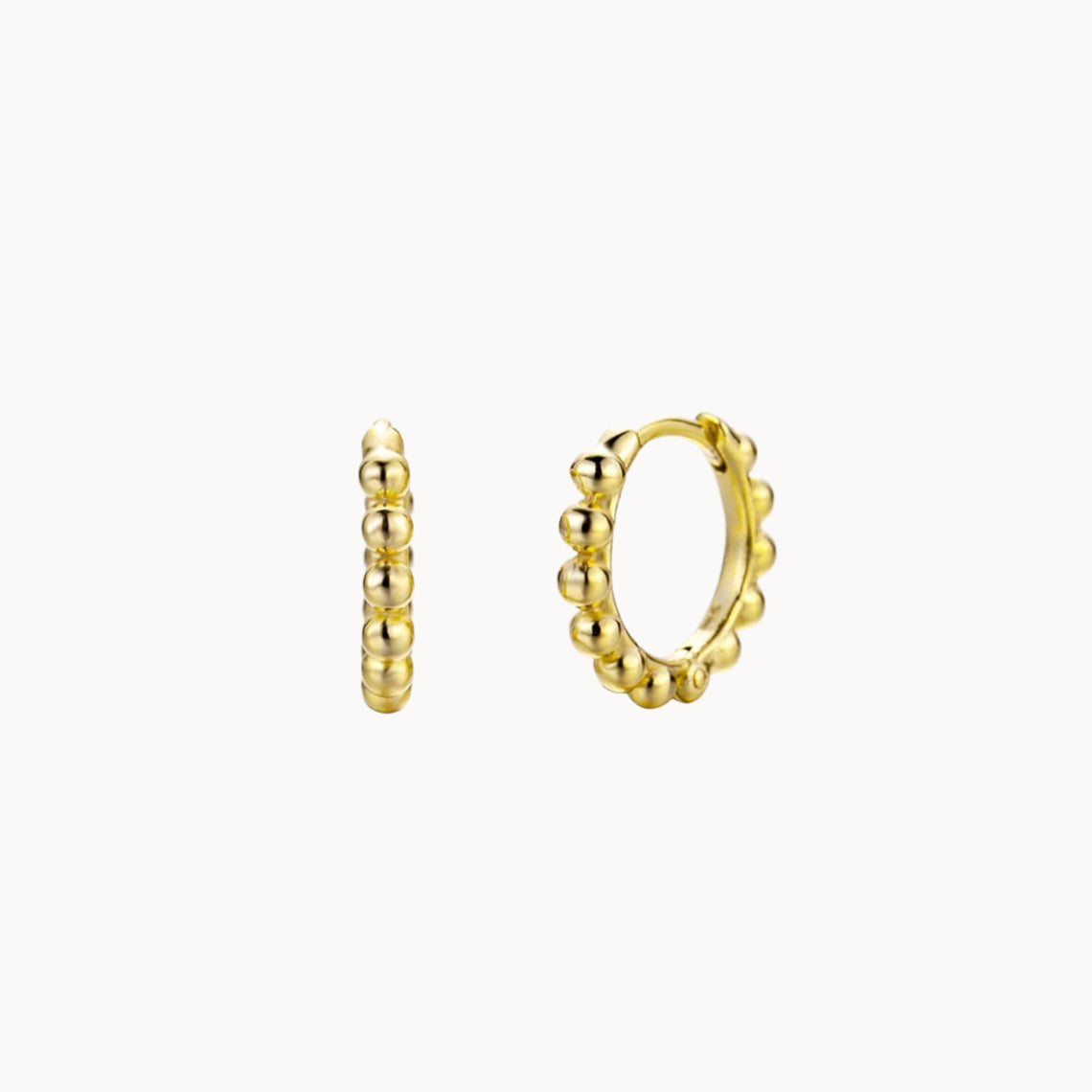 petites boucles d'oreilles créoles boules en argent ou doré