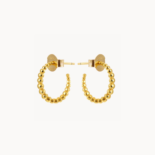 Boucles d'oreilles créoles ouvertes boules femme argent ou doré