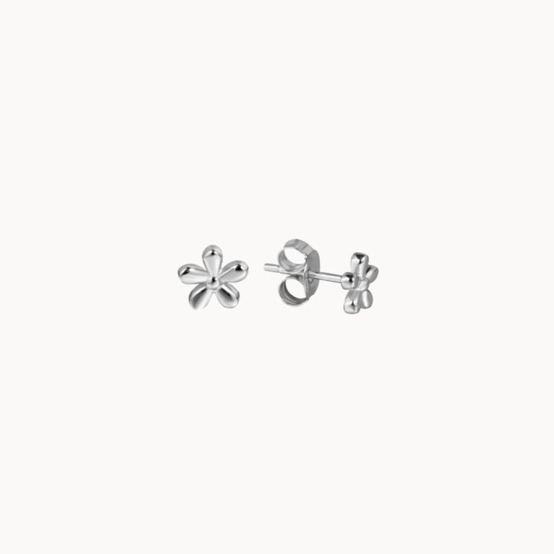 Boucles d'oreilles puces fleur doré ou argent