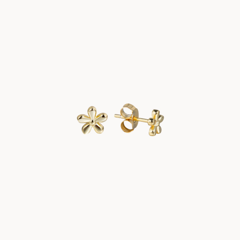 Boucles d'oreilles puces fleur doré ou argent