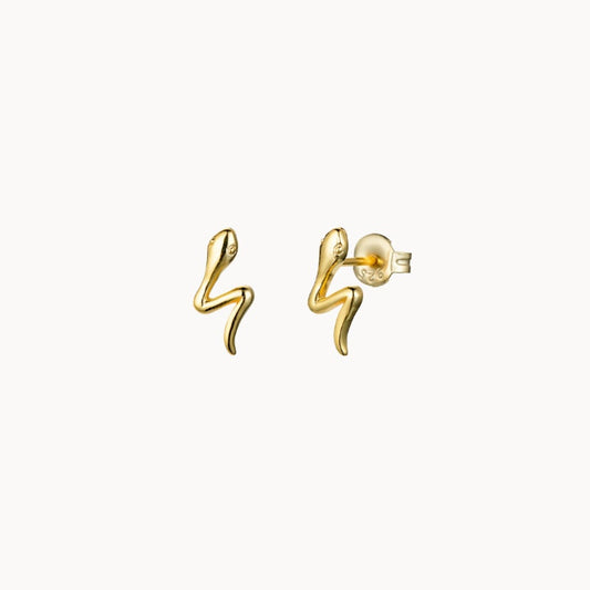Boucles d'oreilles puces serpent femme argent ou doré