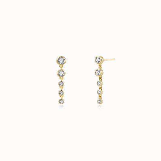 Boucles d'oreilles clous cinq zircons femme argent ou doré