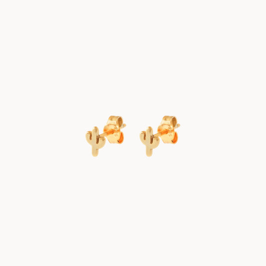 Boucles d'oreilles femme puces cactus doré ou argent
