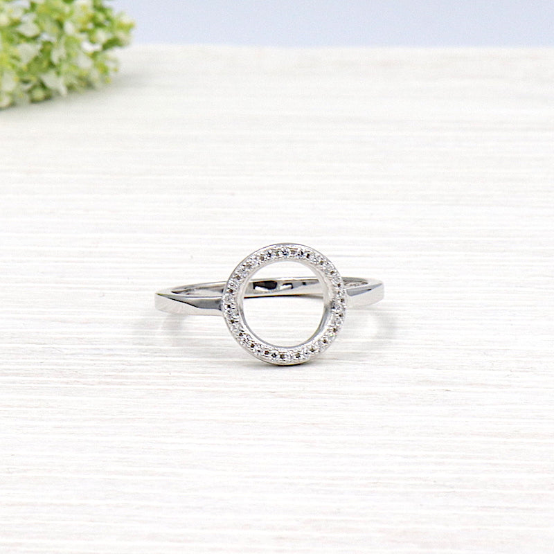 Bague femme argent 925 rond recouvert de zircons - unbijouforyou