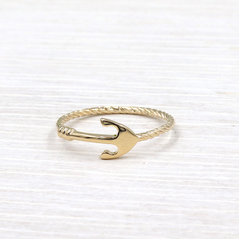 Bague plaqué or ancre pour femme - unbijouforyou
