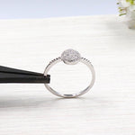 Bague femme pastille en argent 925 recouverte de zircons