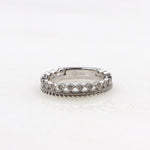 Bague couronne en argent 925 et zircon pour femme