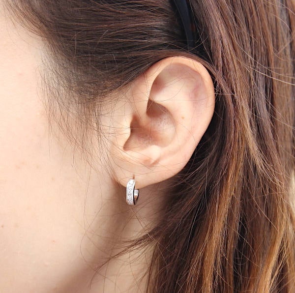 Boucles d'oreilles femme anneau argent 925 et zircons – FORYOUJEWELS