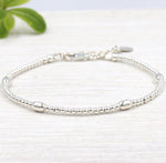 Bracelet perles rondes et ovales en argent 925 femme