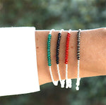 bracelets pierres de gemmes facettées et perles argent femme