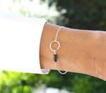Bracelet femme anneau argent 925 et pierres de gemmes lapis lazuli - unbijouforyou