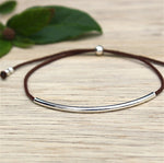 bracelet personnalisable cordon associé à un jonc en argent 925 pour femme