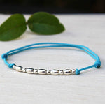 Bracelet cordon argent 925 perles ovales et rondes pour femme - unbijouforyou