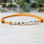 bracelet femme cordon perles carrées et rondes en argent 925 - unbijouforyou
