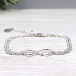 Bracelet argent 925 double chaine infini