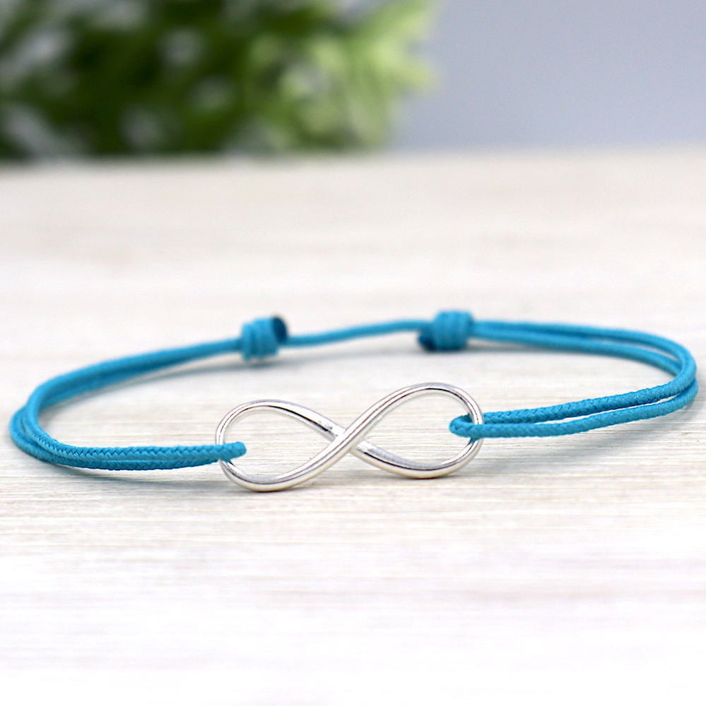 Bracelet infini en argent 925 sur cordon - unbijouforyou