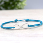 Bracelet infini en argent 925 sur cordon - unbijouforyou