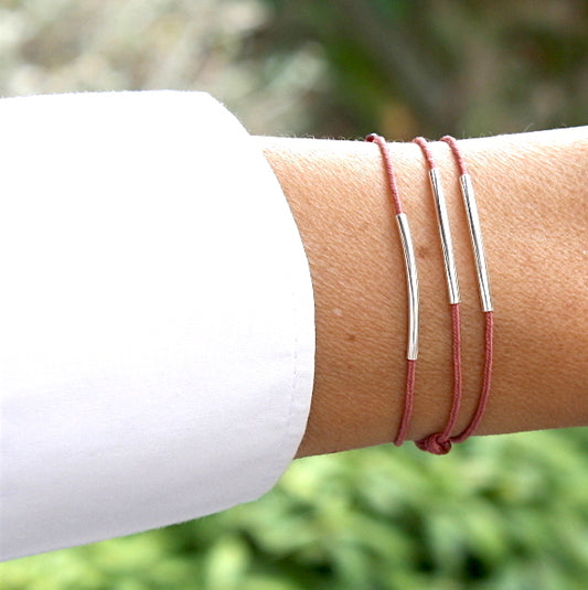 Bracelet cordon joncs triple tours en argent 925 pour femme - unbijouforyou