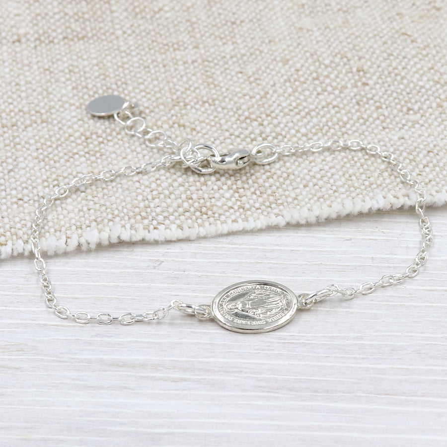 Bracelet femme médaille vierge marie en argent 925 - unbijouforyou