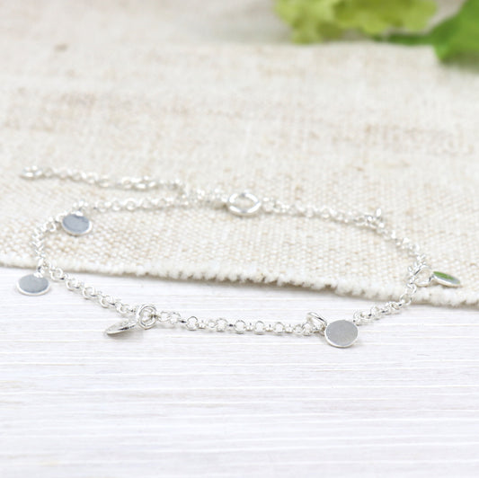 Bracelet femme pastilles en argent 925 sur chaine - unbijouforyou