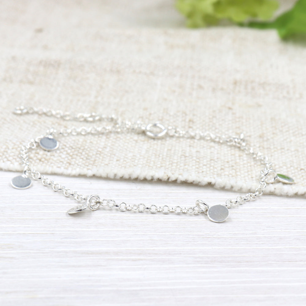 Bracelet femme pastilles en argent 925 sur chaine - unbijouforyou