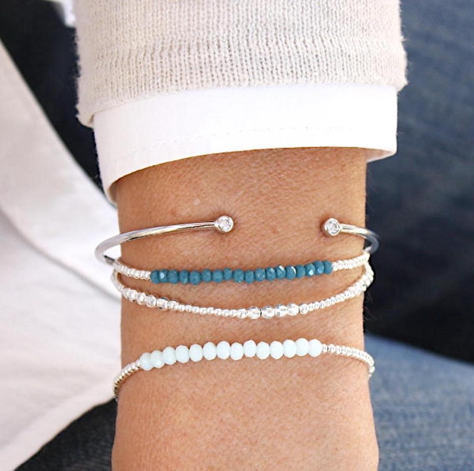 bracelets pour femme en argent 925 associé à des pierres de gemmes