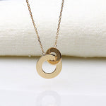 Collier anneaux entrelacés plaqué or pour femme - unbijouforyou