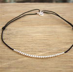 collier perles argent 925 sur cordon pour femme