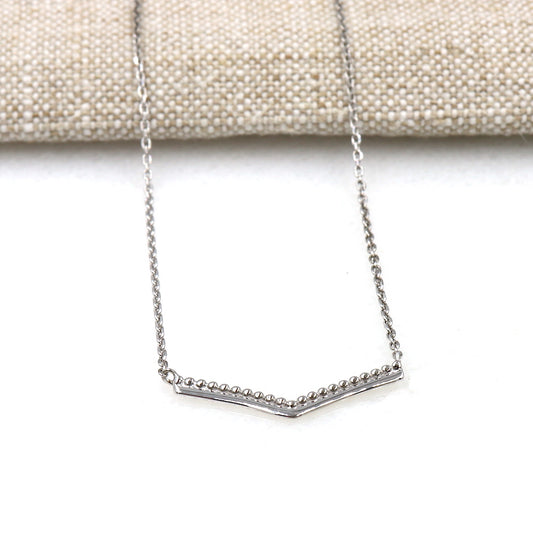 Collier femme pendentif forme V en argent 925 - unbijouforyou